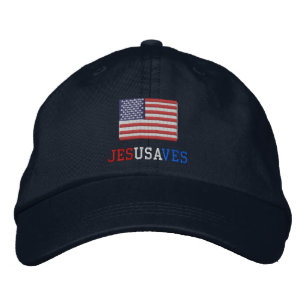 Jesus Rette mit amerikanischer Flagge Bestickte Kappe