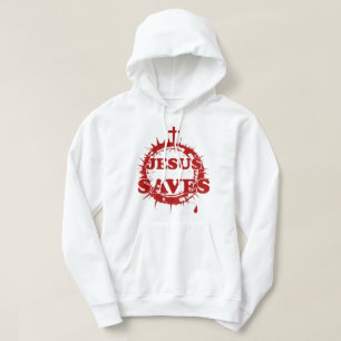 Jesus Rette mit Kreuz und Krone von Thorns Hoodie