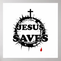 Jesus Rette mit Kreuz und Krone von Thorns
