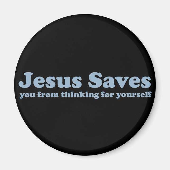 Jesus Rette Satire Magnet (Vorne)