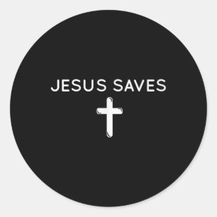 Jesus Rette subtile Christliche Glaube Minimal R Runder Aufkleber