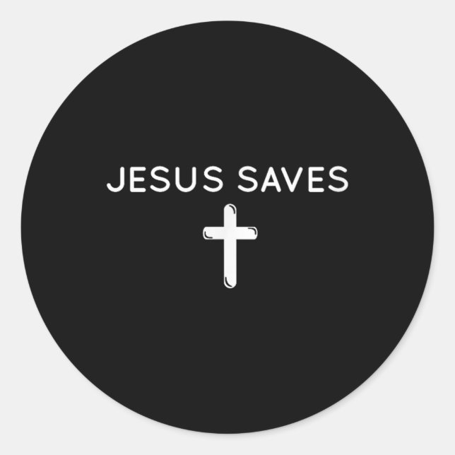 Jesus Rette subtile Christliche Glaube Minimal R Runder Aufkleber (Vorderseite)