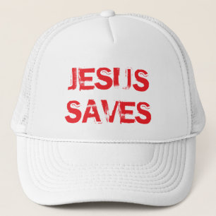 JESUS RETTE TRUCKER HAT-WHITE TRUCKERKAPPE