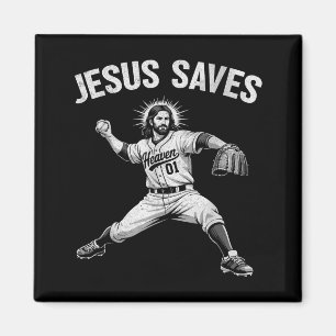 Jesus rettet Baseball für Männer Frauen Kinder Chr Magnet
