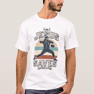 Jesus rettet Baseball Vintage Christlicher Vektor  T-Shirt