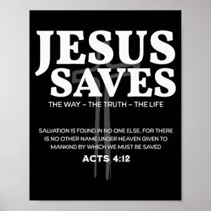 Jesus rettet Bibelvers Acts 4_12 Christlich Poster