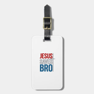 Jesus rettet Bro Christliche Typografie T-Shirt De Gepäckanhänger