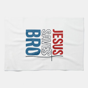 Jesus rettet Bro Christliche Typografie T-Shirt De Geschirrtuch