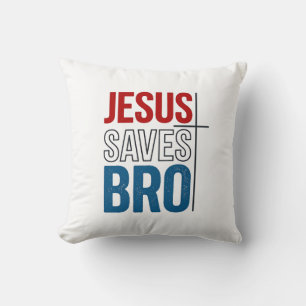 Jesus rettet Bro Christliche Typografie T-Shirt De Kissen