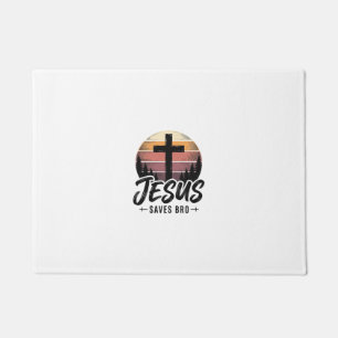 Jesus rettet Bro Vintage Christian Kreuz Shirt Des Fußmatte
