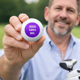 Jesus rettet Bruder. Neon Violett Golfball