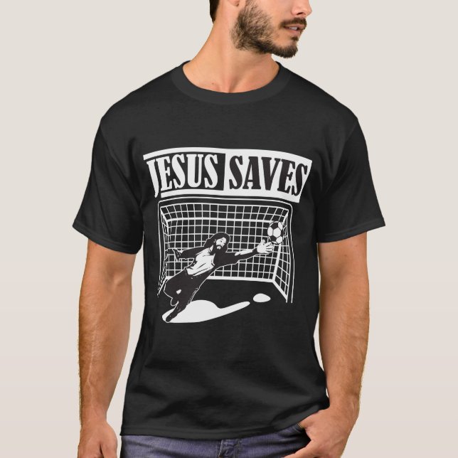 Jesus rettet - christlichen FußballGoalie T-Shirt (Vorderseite)