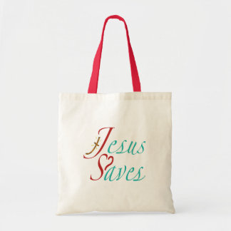 Jesus rettet christlicher Spruch Tragetasche