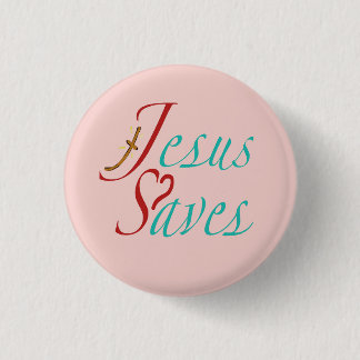 Jesus rettet christliches Zitat Button