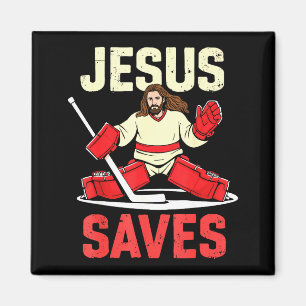 Jesus rettet Eishockey-Torhüter Christlicher Spaß Magnet