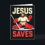 Jesus rettet Eishockey-Torhüter Spieler Christlich Karte<br><div class="desc">Jesus rettet Eishockey-Torhüter Spieler Christlich Lustiges T-Shirt</div>