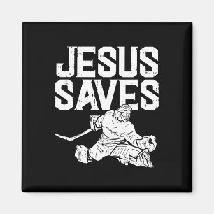 Jesus rettet Eishockey-Torhüter Sport religiös chr Magnet