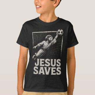 Jesus rettet - Fußballtorwart christliche Inspirat T-Shirt
