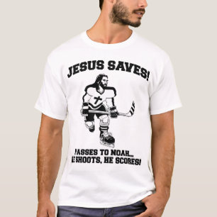 Jesus rettet Hockey lustiges T-Shirt