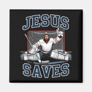 Jesus rettet Hockey-Spieler-Team Gott Hockey-Fans Magnet