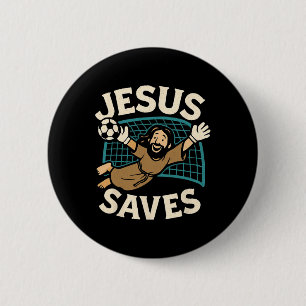 Jesus rettet I Christlicher Glaube I Jesus Fußball Button