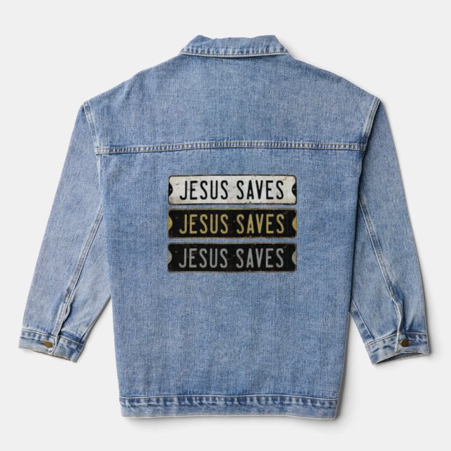 Jesus rettet jeansjacke (Rückseite)