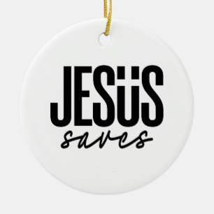 JESUS RETTET KERAMIK ORNAMENT
