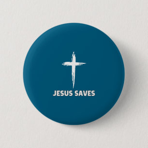Jesus rettet kleines Kreuz großer Glaube 3 Christu Button