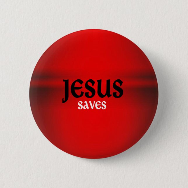 Jesus rettet Knopf Button (Vorderseite)