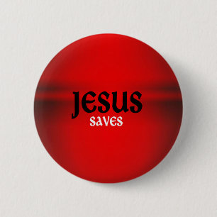 Jesus rettet Knopf Button