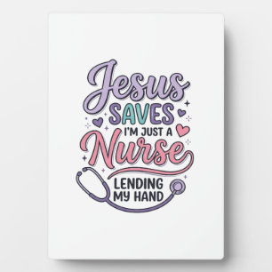 Jesus rettet Krankenpflegerin Faith Shirt Design_1 Fotoplatte