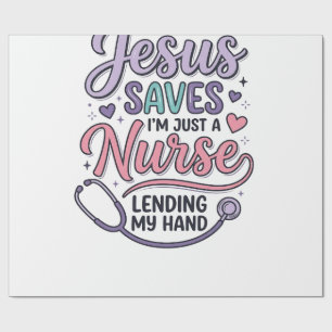 Jesus rettet Krankenpflegerin Faith Shirt Design_1 Geschenkpapier