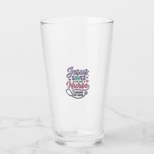 Jesus rettet Krankenpflegerin Faith Shirt Design_1 Glas