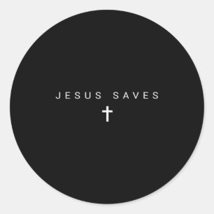 Jesus rettet Kreuz Subtile Christen Minimal Kathol Runder Aufkleber