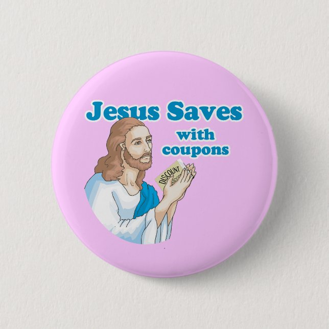 JESUS RETTET MIT KUPONS BUTTON (Vorderseite)