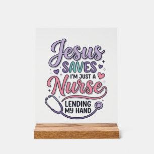 Jesus rettet Nurse Faith Shirt Design_1 Acrylschild