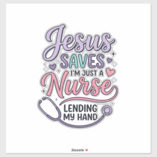 Jesus rettet Nurse Faith Shirt Design_1 Aufkleber