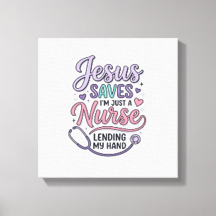 Jesus rettet Nurse Faith Shirt Design_1 Leinwanddruck