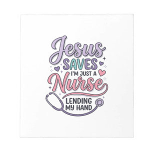 Jesus rettet Nurse Faith Shirt Design_1 Notizblock