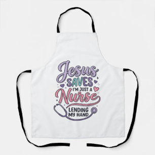 Jesus rettet Nurse Faith Shirt Design_1 Schürze