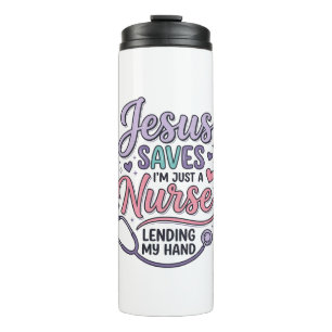 Jesus rettet Nurse Faith Shirt Design_1 Thermosbecher