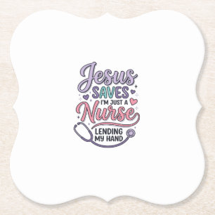 Jesus rettet Nurse Faith Shirt Design_1 Untersetzer