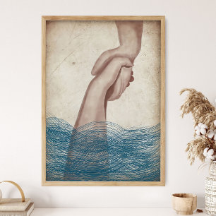 Jesus rettet Petrus _Schrift Wandkunst, Bibelgesch Poster