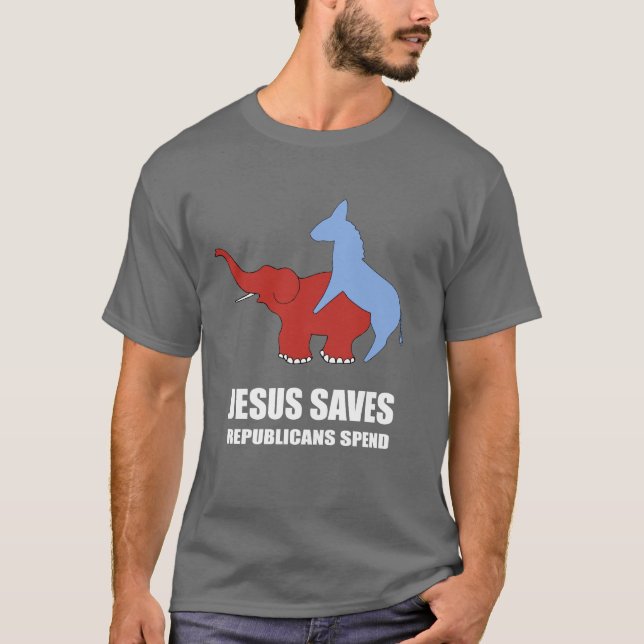 Jesus rettet. Republikaner wenden auf T-Shirt (Vorderseite)