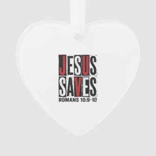 Jesus rettet Römer 10_9 Christliches Vintage-Shirt Ornament