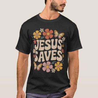 Jesus rettet Sonnenblume dezent christlich religiö T-Shirt