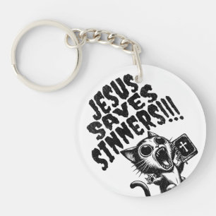 Jesus rettet Sünder - Kitty Schlüsselanhänger