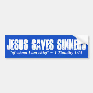 Jesus rettet Sünder, von denen ich Hauptaufkleber Autoaufkleber