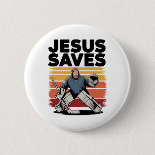 Jesus rettet - Vintage christlich religiöser Hocke Button