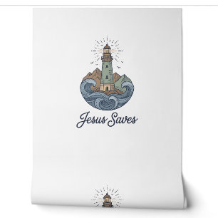 Jesus rettet Vintage-Leuchtturm-Christen-Shirt_1 Tapete